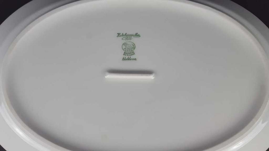 [458139429] Speiseplatte Fleischplatte 28x18,6 cm Hutschenreuther Noblesse Weiß Selb gebraucht - gut Bild 3