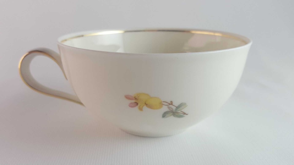 [45813945] Teetasse Tasse Goldrand Rhenania Duisdorf gelbe Blumen mit gebraucht - gut Bild 6