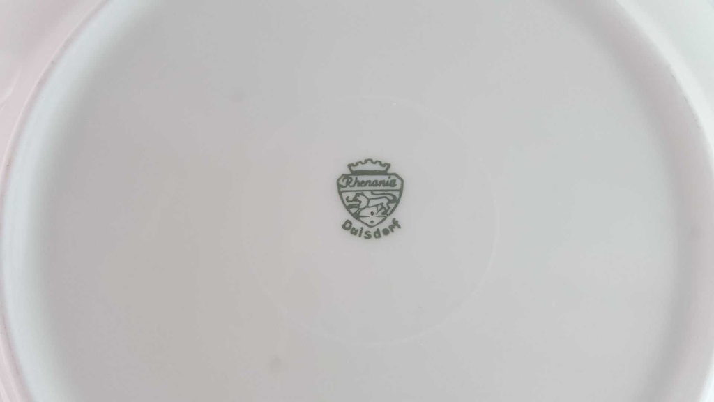 [45813947] Kuchenteller Dessertteller Frühstücksteller Goldrand 19 cm Rhenania Duisdorf gelbe Blumen mit gebraucht - gut Bild 4