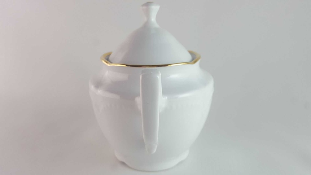 [45813948] Zuckerdose Goldrand Graf von Henneberg Viktoria weiß mit gebraucht - gut Bild 4
