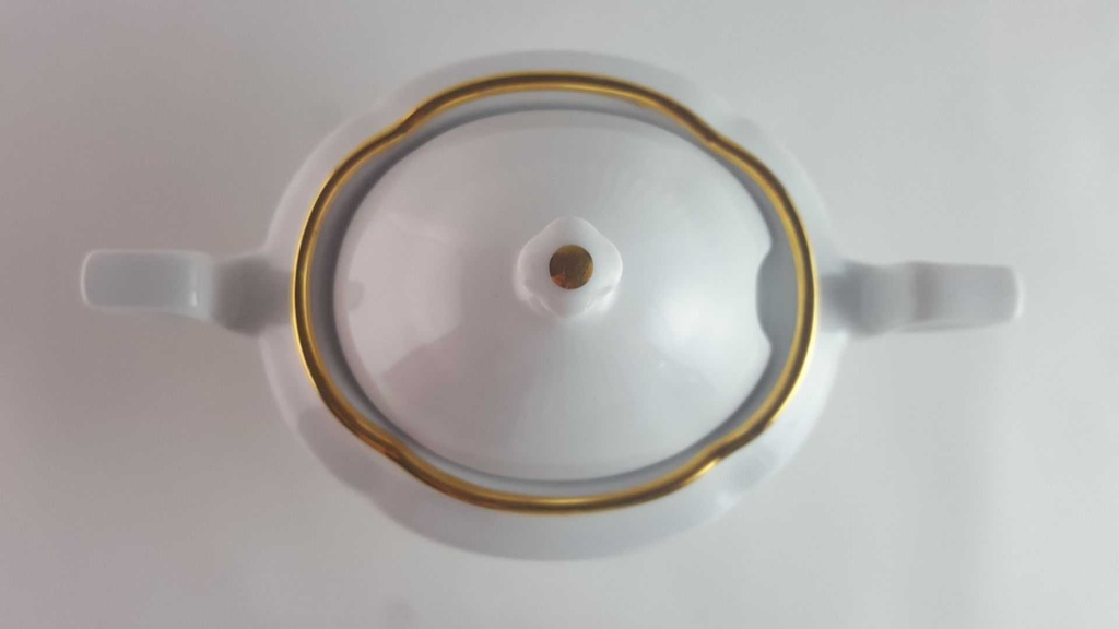 [45813948] Zuckerdose Goldrand Graf von Henneberg Viktoria weiß mit gebraucht - gut Bild 5