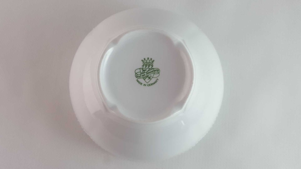 [45813951] Schale Dessertschale Goldrand 11,9 cm Graf von Henneberg Viktoria weiß mit gebraucht - sehr gut Bild 3