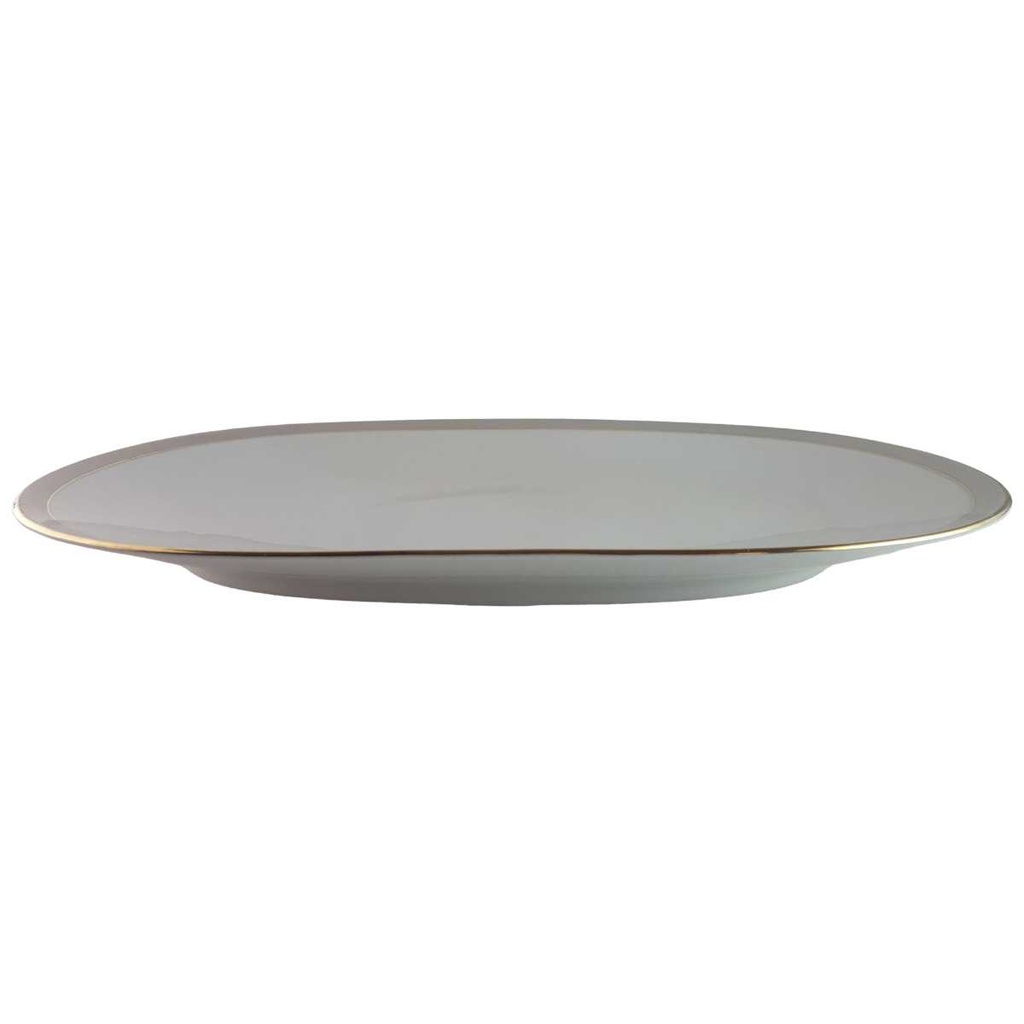 [45813955] Servierplatte Speiseplatte Fleischplatte Steakplatte Goldrand 33,7x22,9 cm Tirschenreuth Grauband gebraucht - gut Bild 2