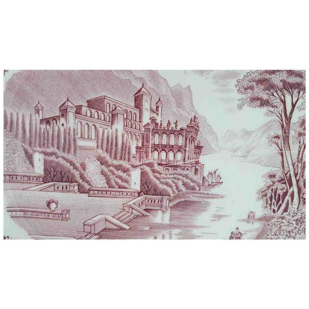 [45813961] Servierplatte Speiseplatte Fleischplatte Königskuchenplatte Tortenplatte Kuchenplatte 33x16,5 cm Royal Sphinx Maastricht Old England Rot gebraucht - akzeptabel Bild 2