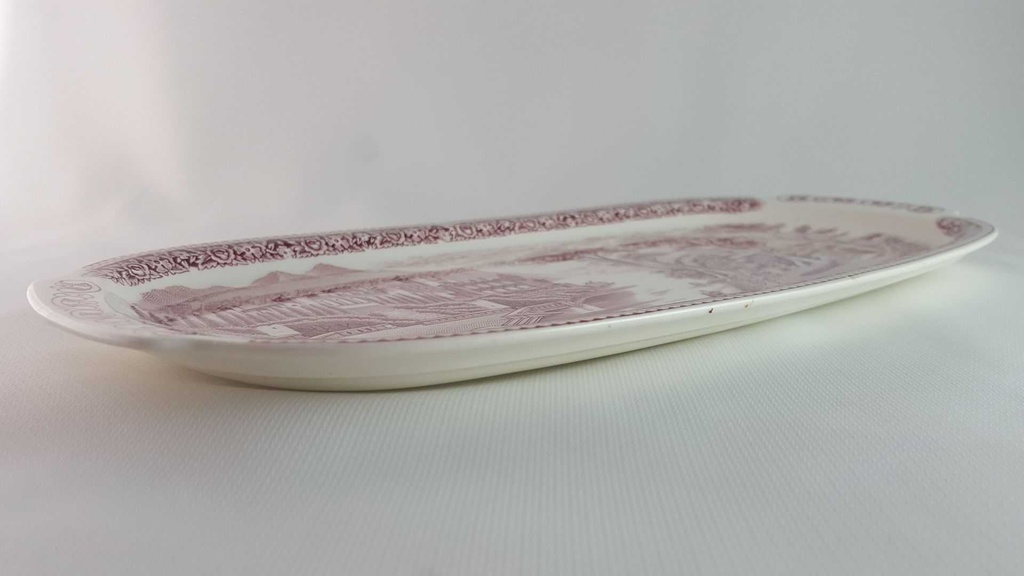 [45813961] Servierplatte Speiseplatte Fleischplatte Königskuchenplatte Tortenplatte Kuchenplatte 33x16,5 cm Royal Sphinx Maastricht Old England Rot gebraucht - akzeptabel Bild 5