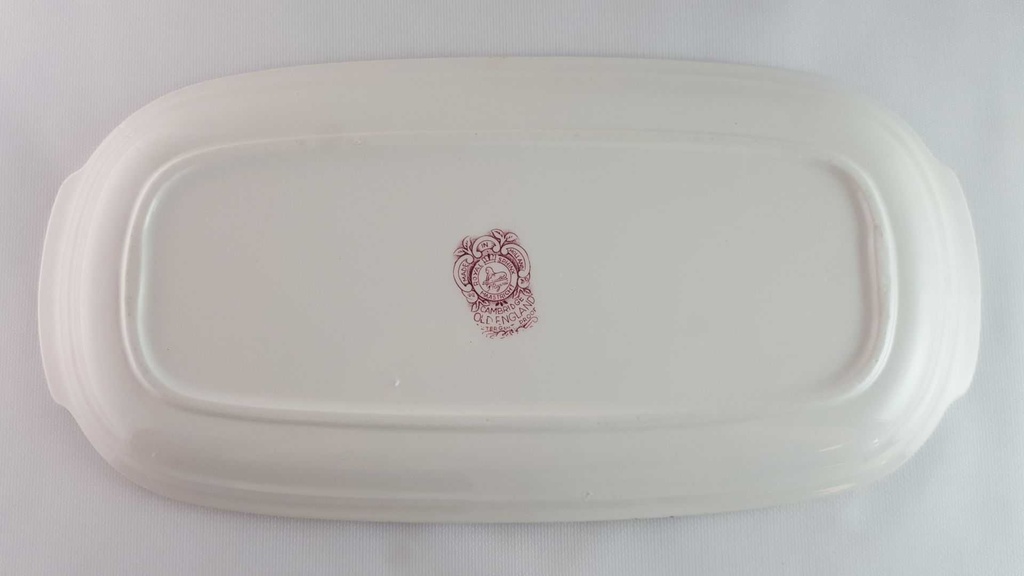 [45813961] Servierplatte Speiseplatte Fleischplatte Königskuchenplatte Tortenplatte Kuchenplatte 33x16,5 cm Royal Sphinx Maastricht Old England Rot gebraucht - akzeptabel Bild 6