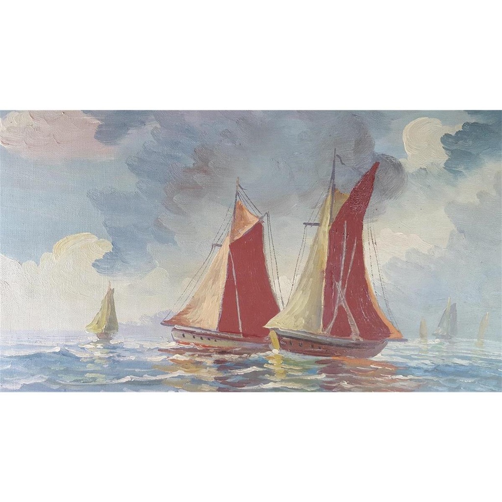 [2119054] Bild Ölgemälde Meer Segelbooten signiert, gerahmrt Bild 3