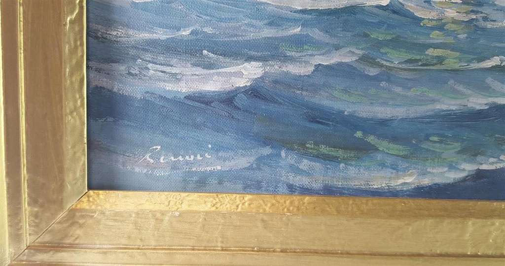 [2119054] Bild Ölgemälde Meer Segelbooten signiert, gerahmrt Bild 4