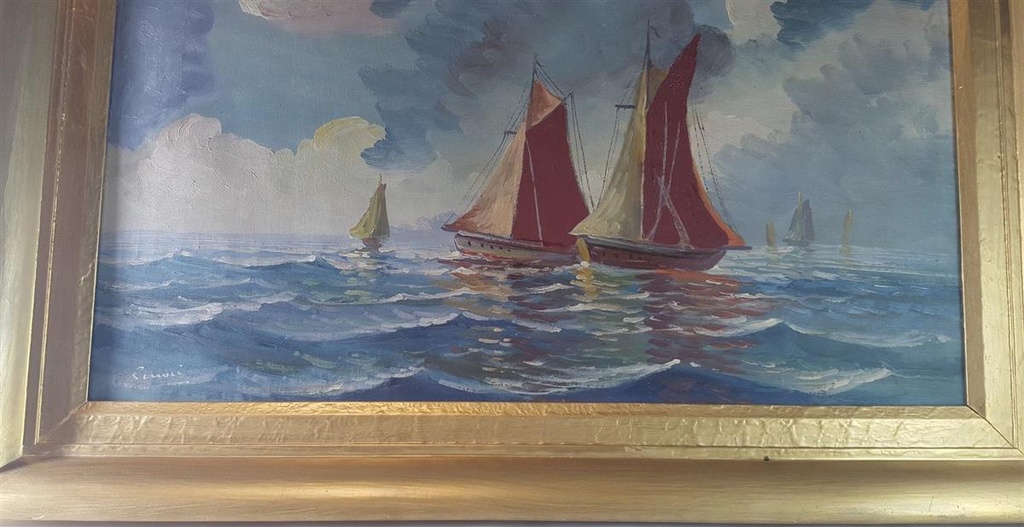 [2119054] Bild Ölgemälde Meer Segelbooten signiert, gerahmrt Bild 5