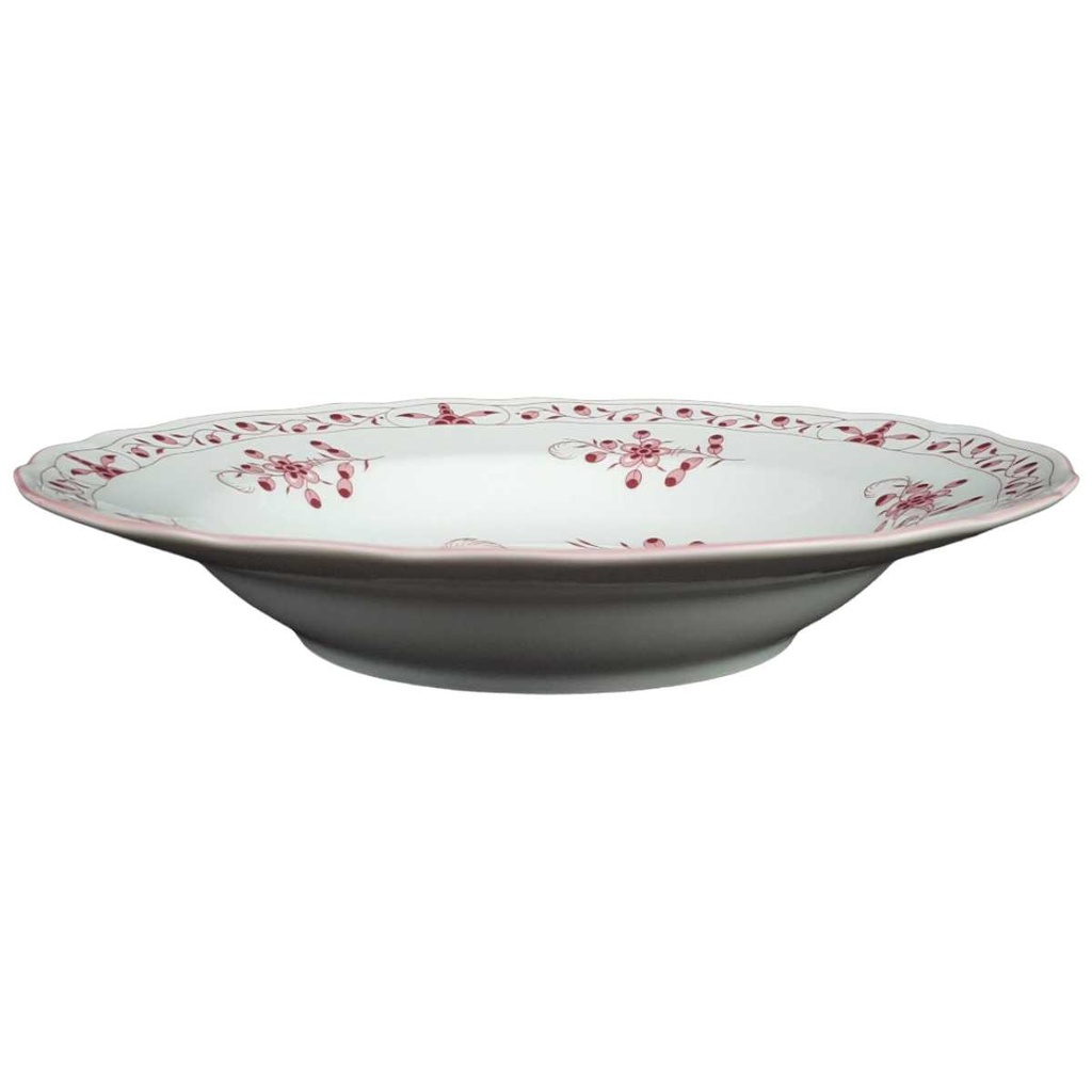 [458139623] Suppenteller 22,2 cm Tirschenreuth Unbekannte Formen Blumenmuster mit rosa Rand gebraucht - gut Bild 2
