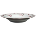[458139623] Suppenteller 22,2 cm Tirschenreuth Unbekannte Formen Blumenmuster mit rosa Rand gebraucht - gut Bild 2
