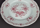 [458139624] Speiseteller Essteller 24 cm Tirschenreuth Unbekannte Formen Blumenmuster mit rosa Rand gebraucht - gut Bild 4