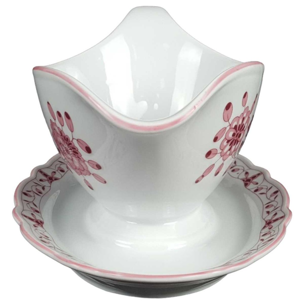 [458139625] Sauciere Tirschenreuth Unbekannte Formen Blumenmuster mit rosa Rand gebraucht - sehr gut Bild 2