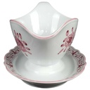 [458139625] Sauciere Tirschenreuth Unbekannte Formen Blumenmuster mit rosa Rand gebraucht - sehr gut Bild 2