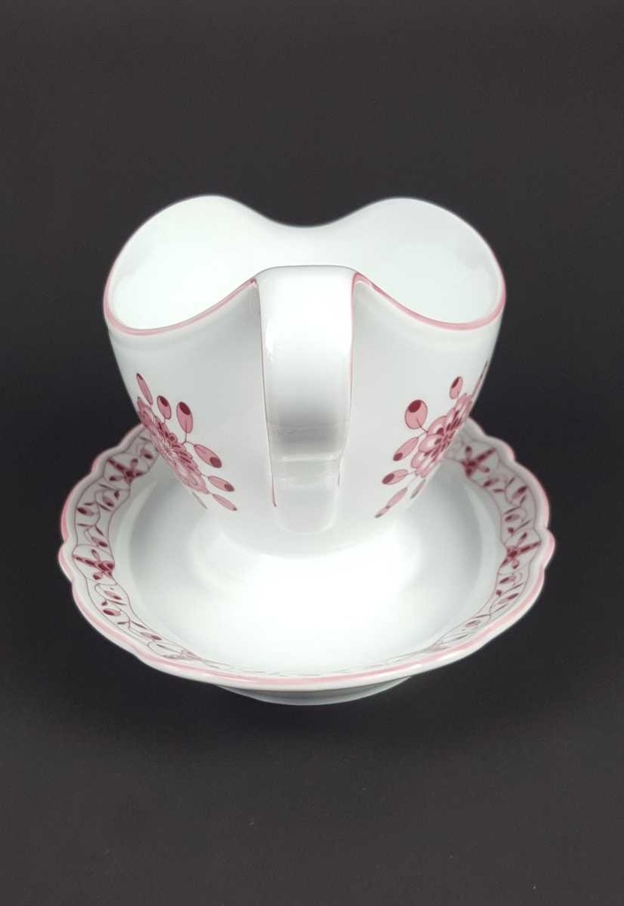 [458139625] Sauciere Tirschenreuth Unbekannte Formen Blumenmuster mit rosa Rand gebraucht - sehr gut Bild 4