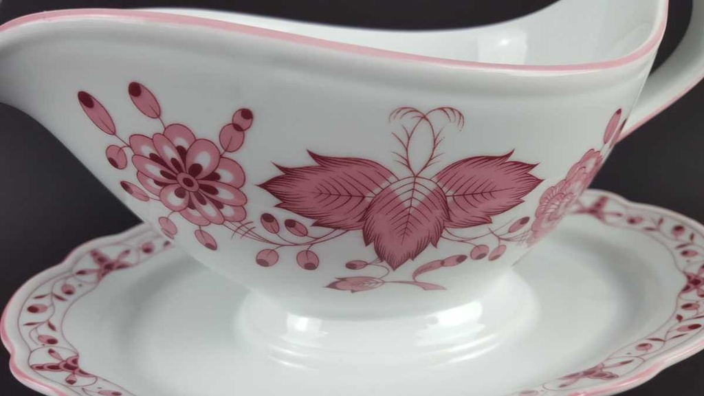 [458139625] Sauciere Tirschenreuth Unbekannte Formen Blumenmuster mit rosa Rand gebraucht - sehr gut Bild 6