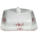 [458139626] Butterdose Tirschenreuth Unbekannte Formen Blumenmuster mit rosa Rand gebraucht - gut Bild 2