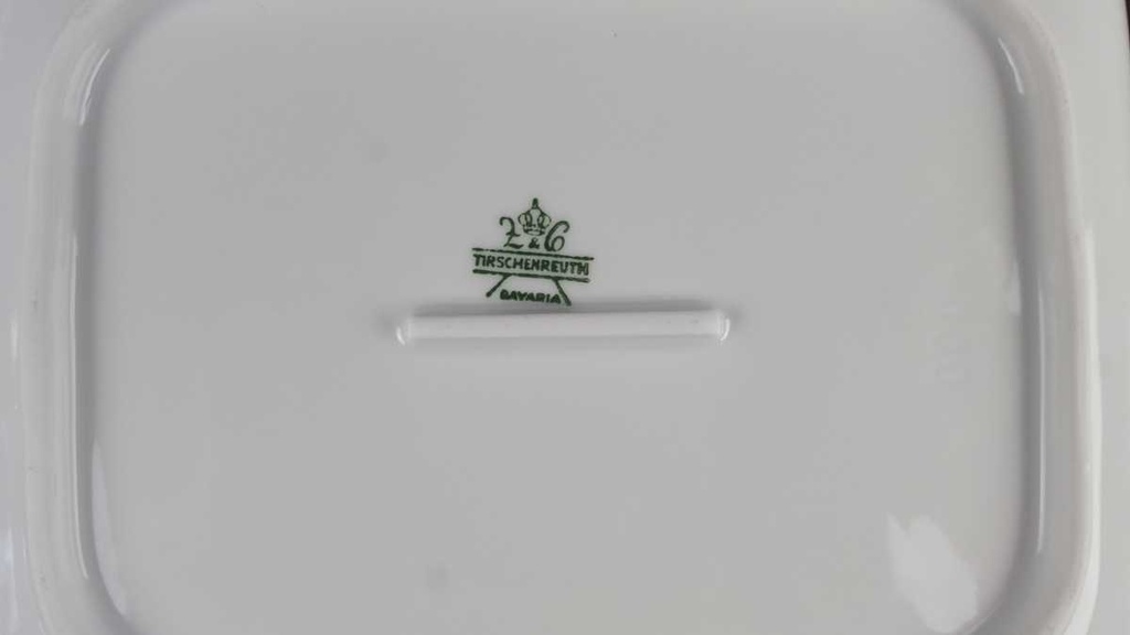 [458139626] Butterdose Tirschenreuth Unbekannte Formen Blumenmuster mit rosa Rand gebraucht - gut Bild 5