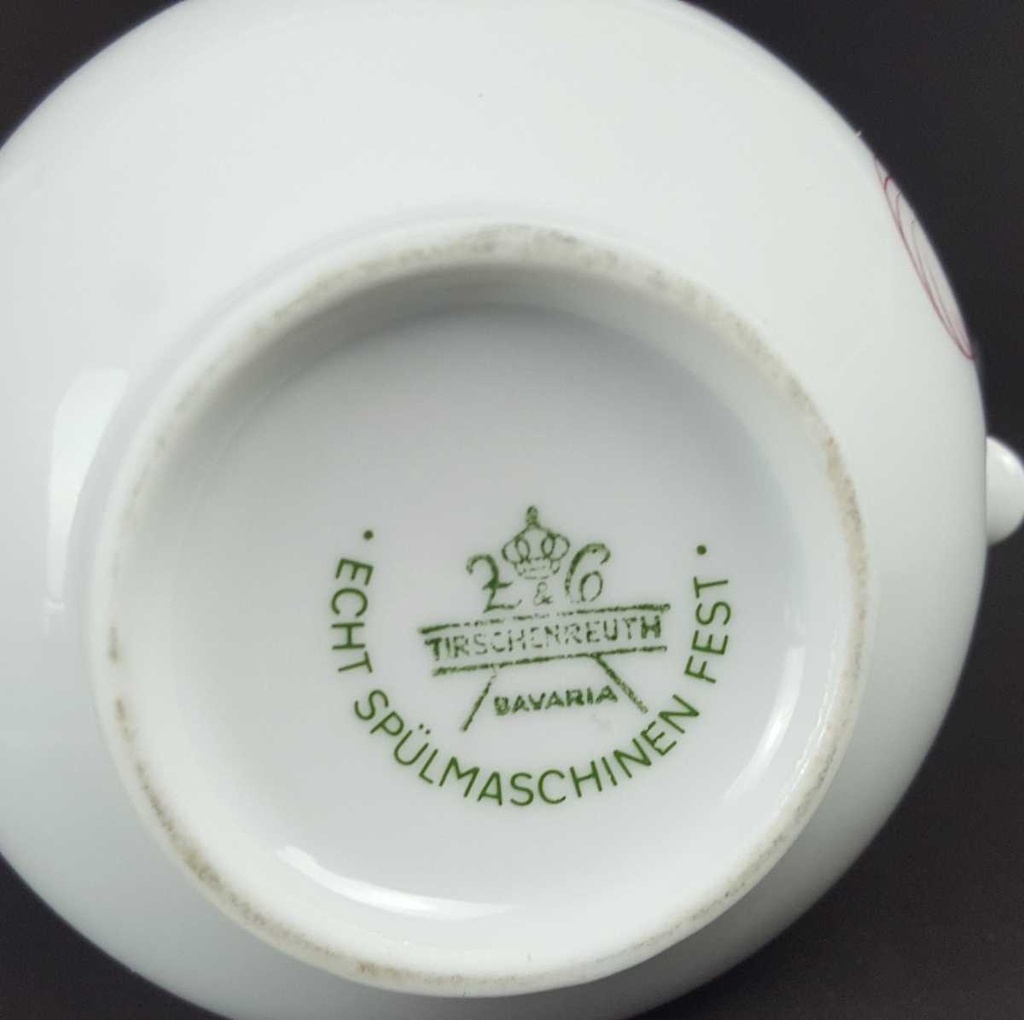 [458139627] Milchkännchen Tirschenreuth Unbekannte Formen Blumenmuster mit rosa Rand gebraucht - gut Bild 5