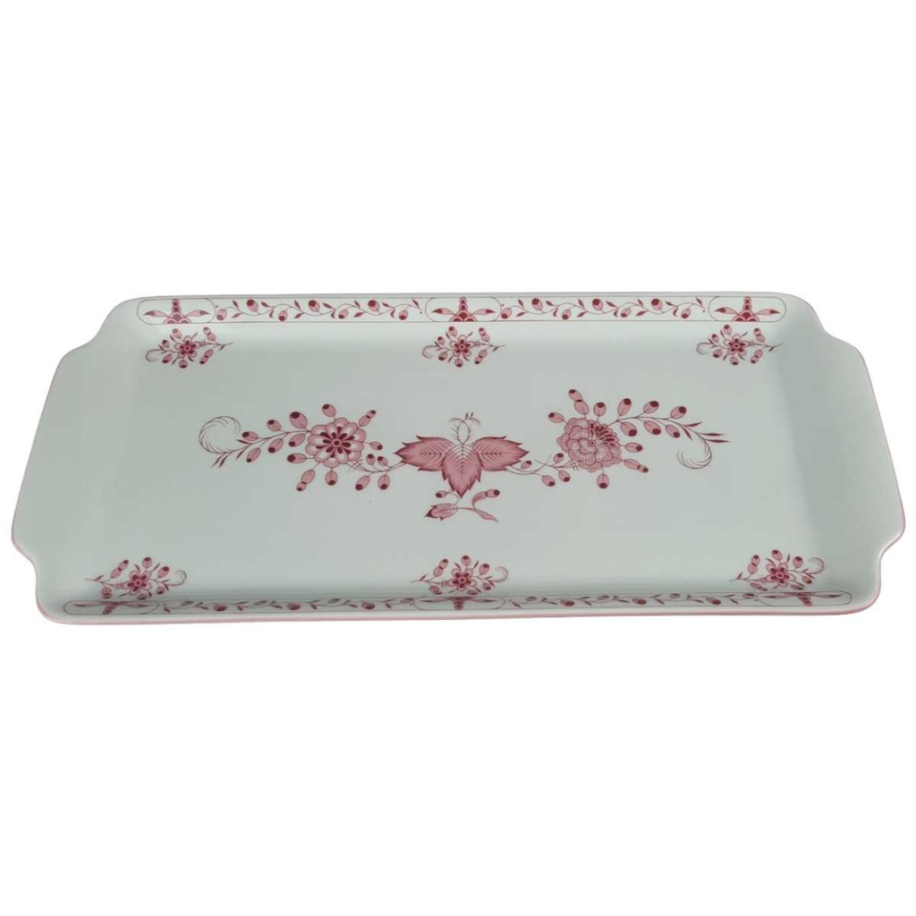 [458139631] Königskuchenplatte Tirschenreuth Unbekannte Formen Blumenmuster mit rosa Rand gebraucht - gut Bild 2