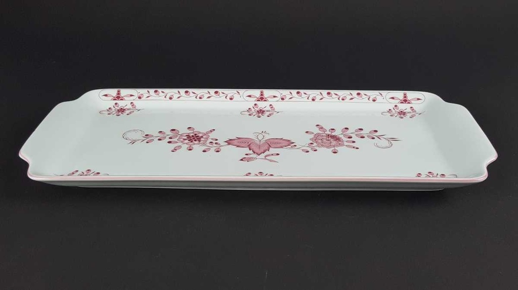 [458139631] Königskuchenplatte Tirschenreuth Unbekannte Formen Blumenmuster mit rosa Rand gebraucht - gut Bild 3