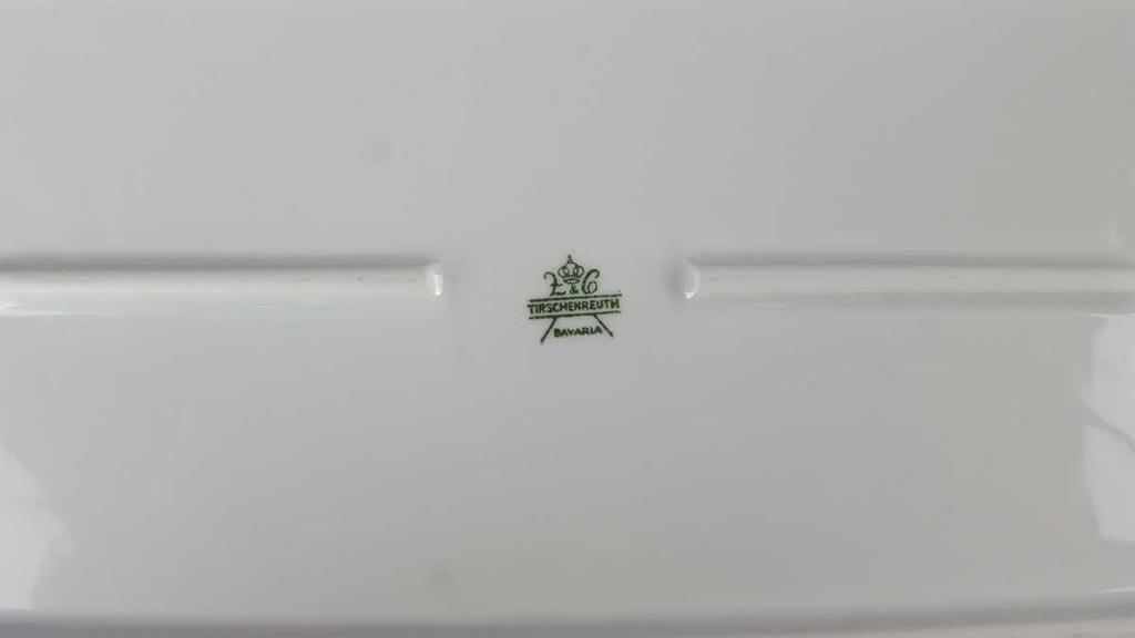 [458139631] Königskuchenplatte Tirschenreuth Unbekannte Formen Blumenmuster mit rosa Rand gebraucht - gut Bild 5