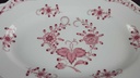 [458139632] Servierplatte Fleischplatte 32,3x21,2 cm Tirschenreuth Unbekannte Formen Blumenmuster mit rosa Rand gebraucht - gut Bild 3