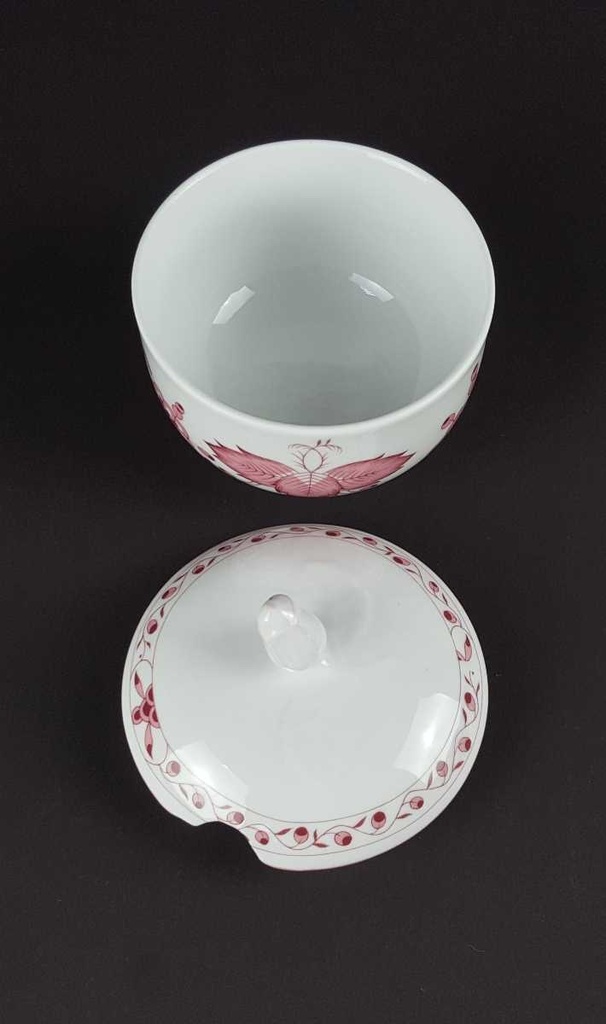 [458139634] Zuckerdose Tirschenreuth Unbekannte Formen Blumenmuster mit rosa Rand gebraucht - gut Bild 4