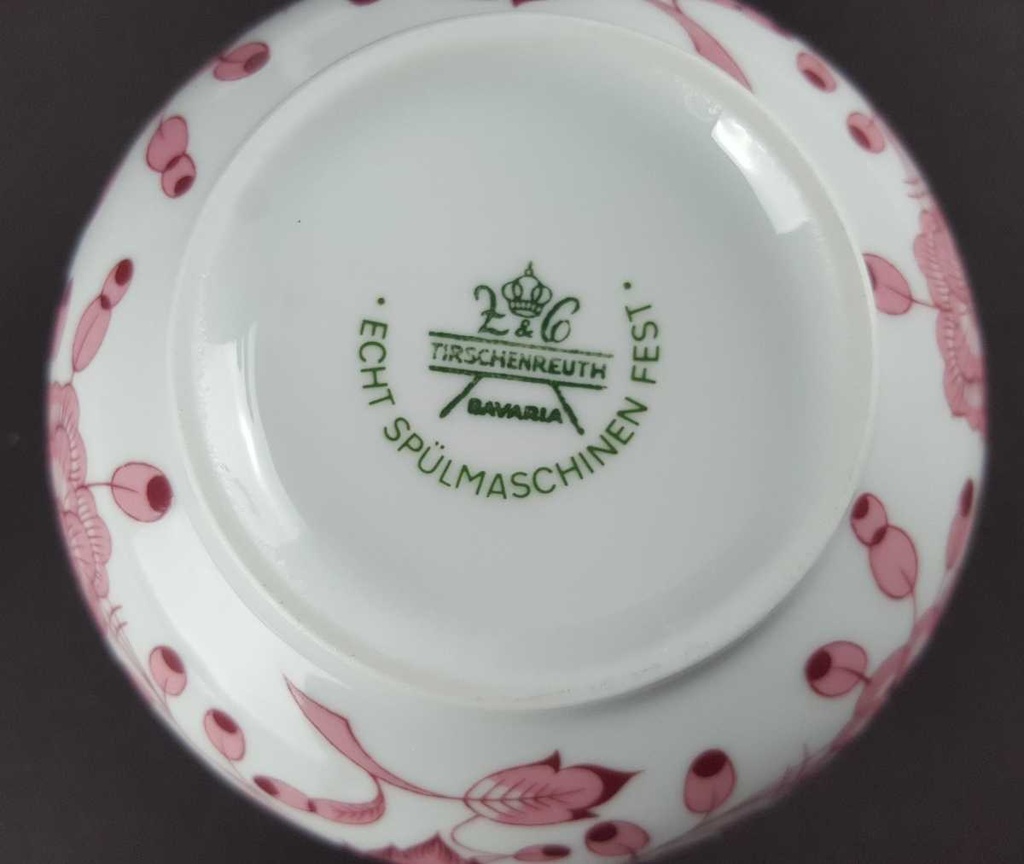 [458139634] Zuckerdose Tirschenreuth Unbekannte Formen Blumenmuster mit rosa Rand gebraucht - gut Bild 5
