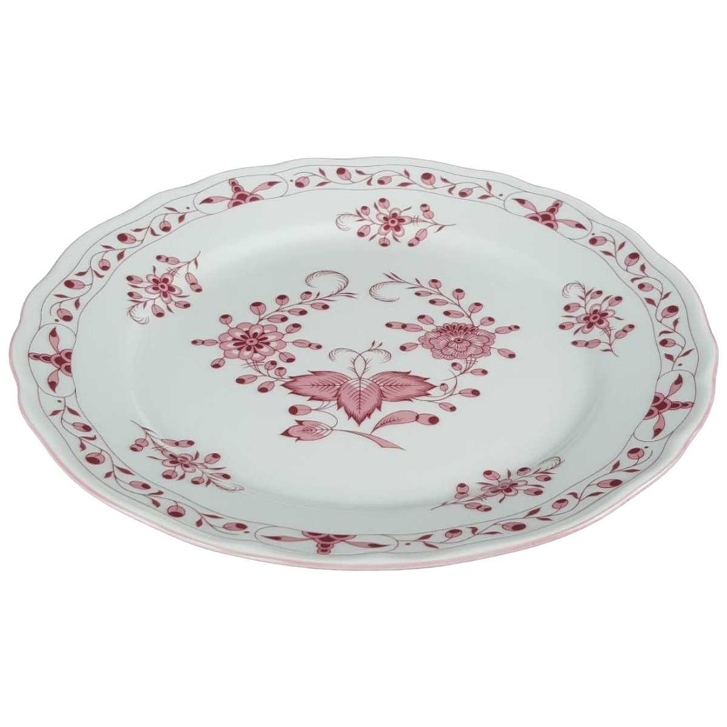 [458139636] Kuchenteller Dessertteller 19,7 cm Tirschenreuth Unbekannte Formen Blumenmuster mit rosa Rand gebraucht - gut Bild 2