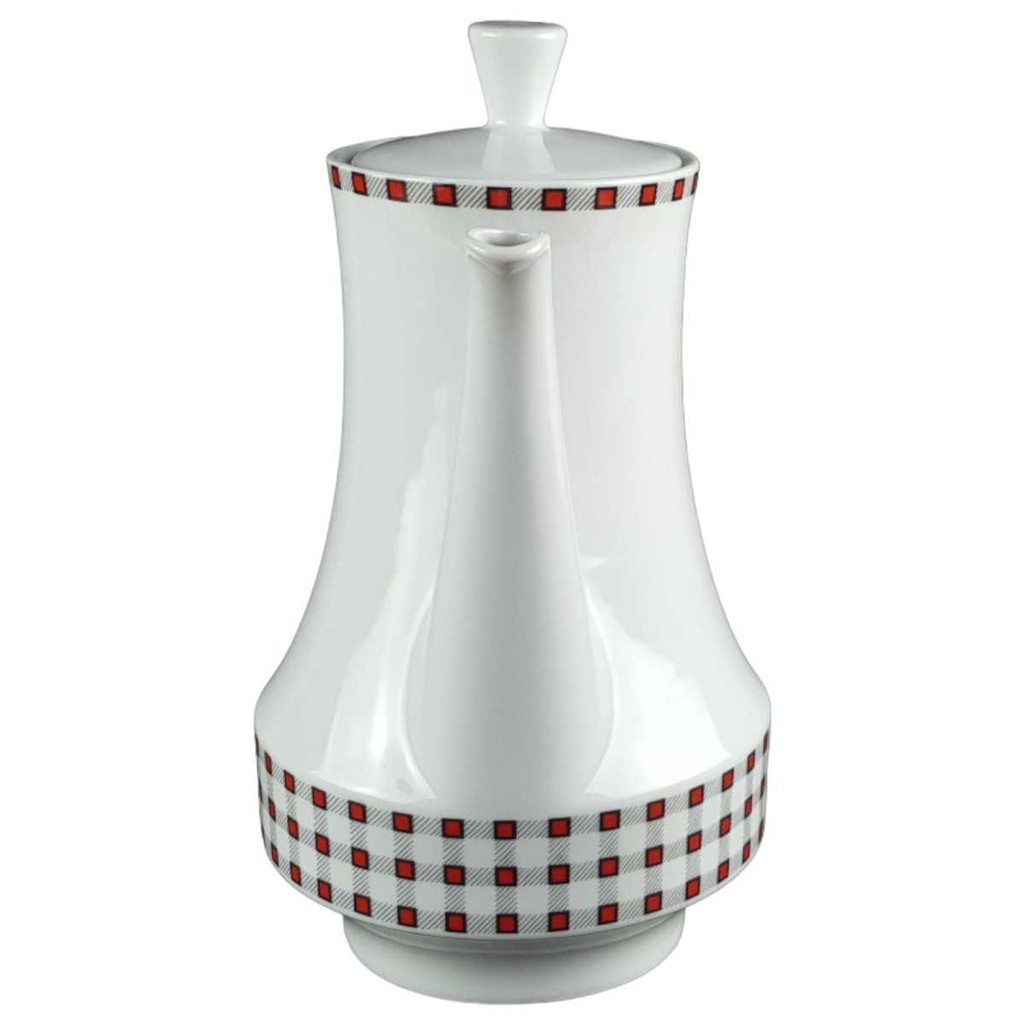 [458139665] Kaffeekanne 1,4 L Winterling Kirchenlamitz Karo rot schwarz gebraucht - gut Bild 2