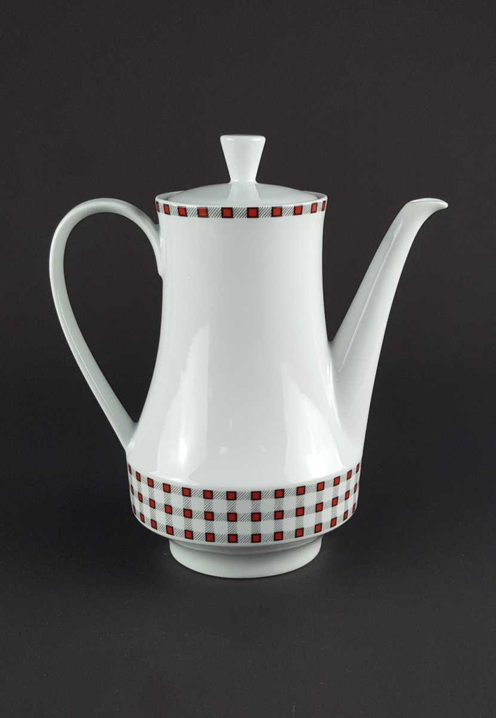 [458139665] Kaffeekanne 1,4 L Winterling Kirchenlamitz Karo rot schwarz gebraucht - gut Bild 3
