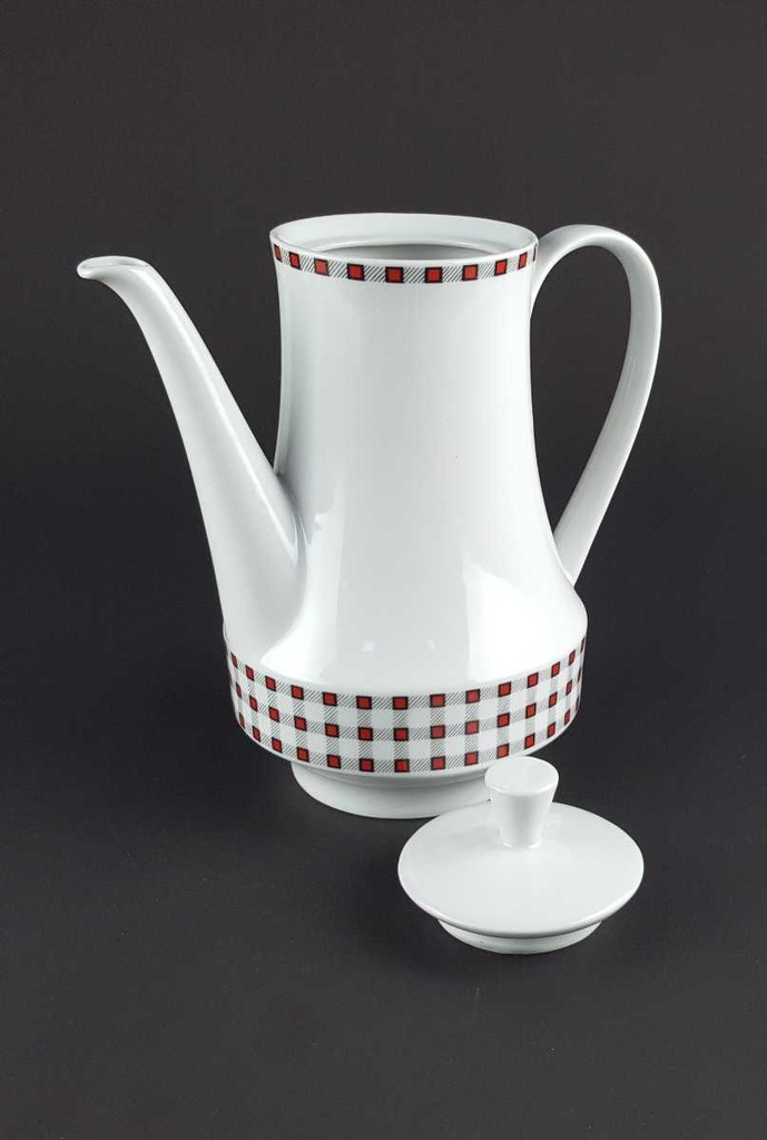[458139665] Kaffeekanne 1,4 L Winterling Kirchenlamitz Karo rot schwarz gebraucht - gut Bild 5