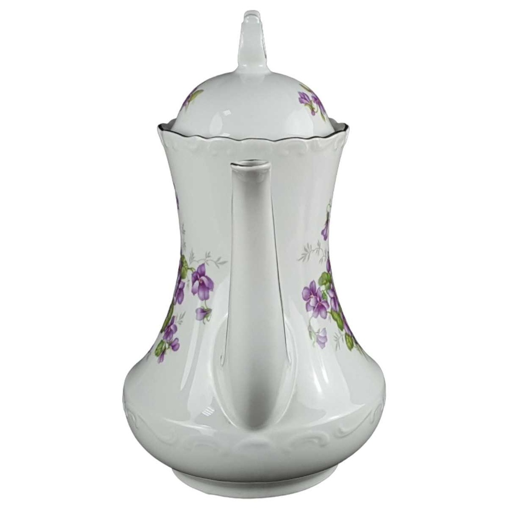 [458139667] Kaffeekanne 1,4 L Schumann Arzberg Veilchen lila Platinrand gebraucht - gut Bild 2