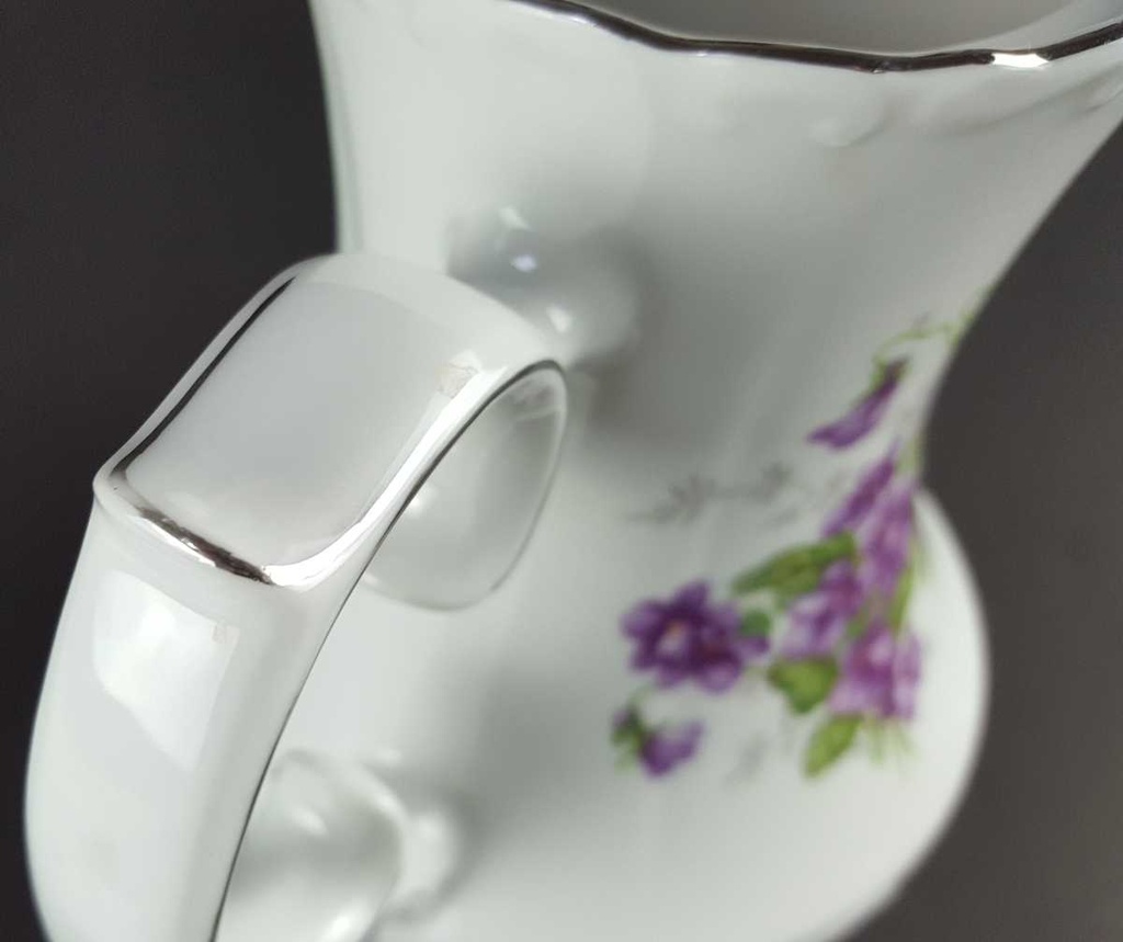 [458139667] Kaffeekanne 1,4 L Schumann Arzberg Veilchen lila Platinrand gebraucht - gut Bild 6