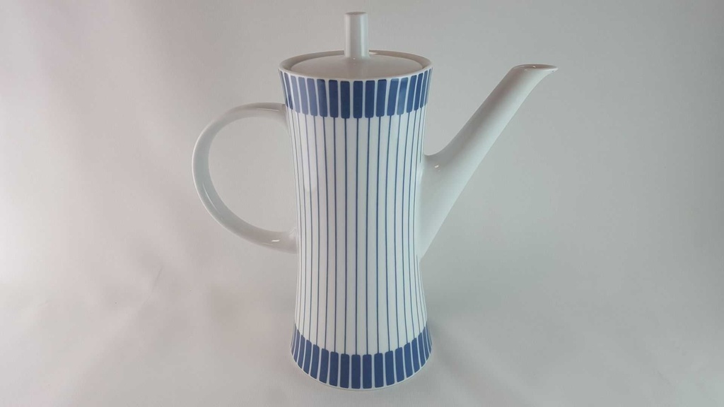 [45813968] Kaffeekanne 1 L Melitta Paris Form 21 blaue Streifen gebraucht - gut Bild 3