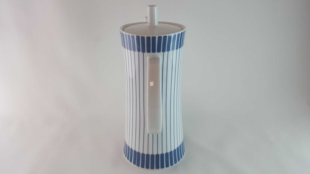 [45813968] Kaffeekanne 1 L Melitta Paris Form 21 blaue Streifen gebraucht - gut Bild 4