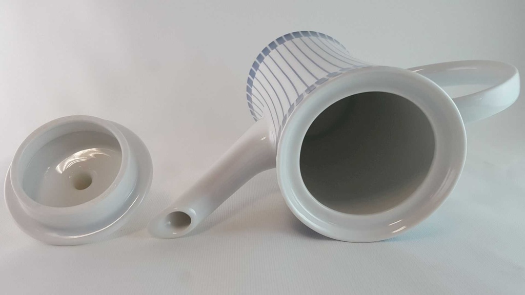 [45813968] Kaffeekanne 1 L Melitta Paris Form 21 blaue Streifen gebraucht - gut Bild 6