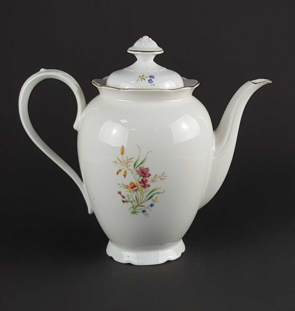 [458139680] Teekanne Goldrand 1,4 L Schirnding Bavaria Blumendekor Blumen gebraucht - gut Bild 3