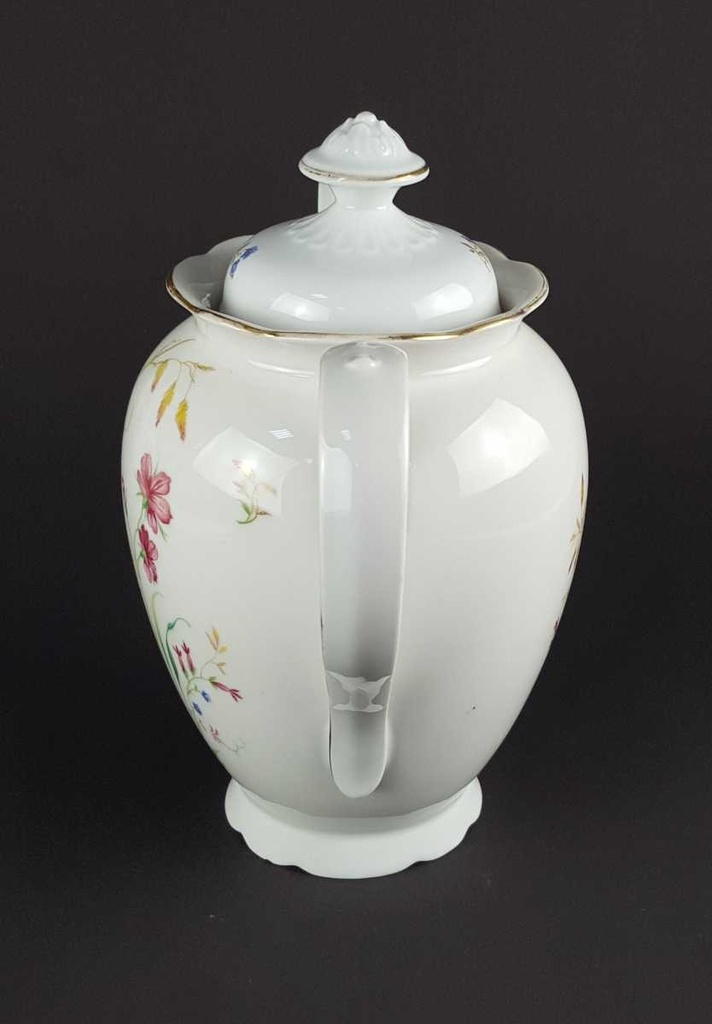 [458139680] Teekanne Goldrand 1,4 L Schirnding Bavaria Blumendekor Blumen gebraucht - gut Bild 4