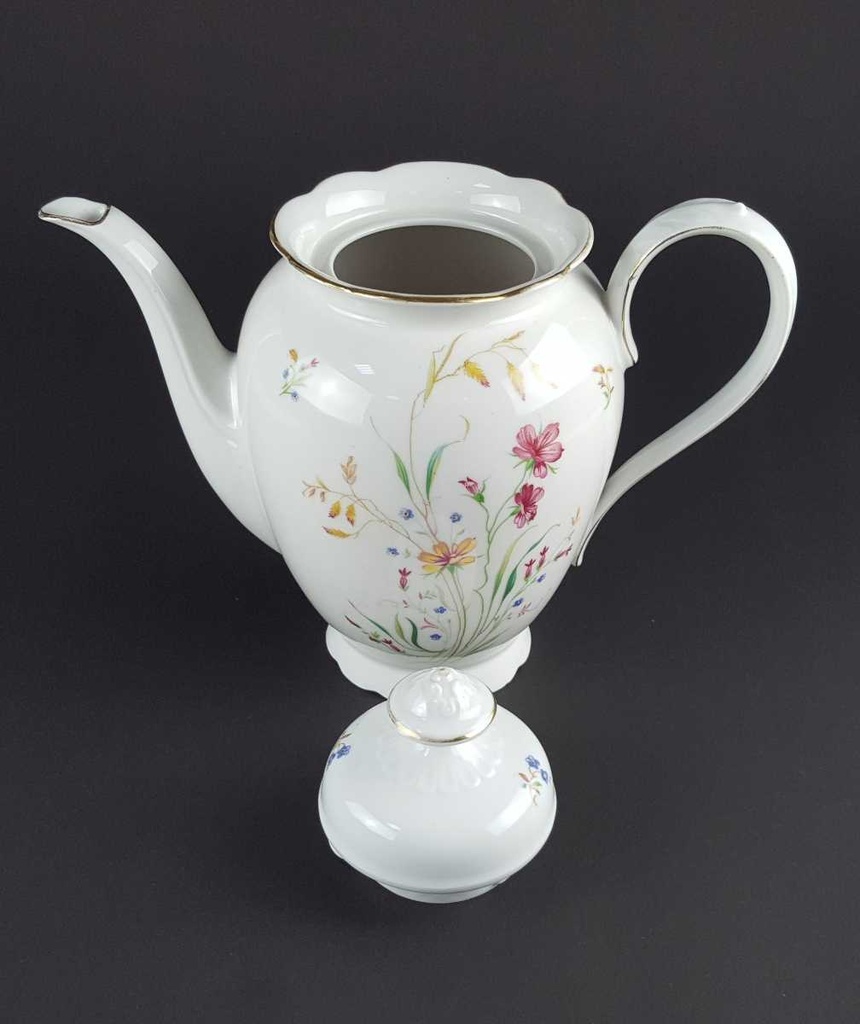 [458139680] Teekanne Goldrand 1,4 L Schirnding Bavaria Blumendekor Blumen gebraucht - gut Bild 8