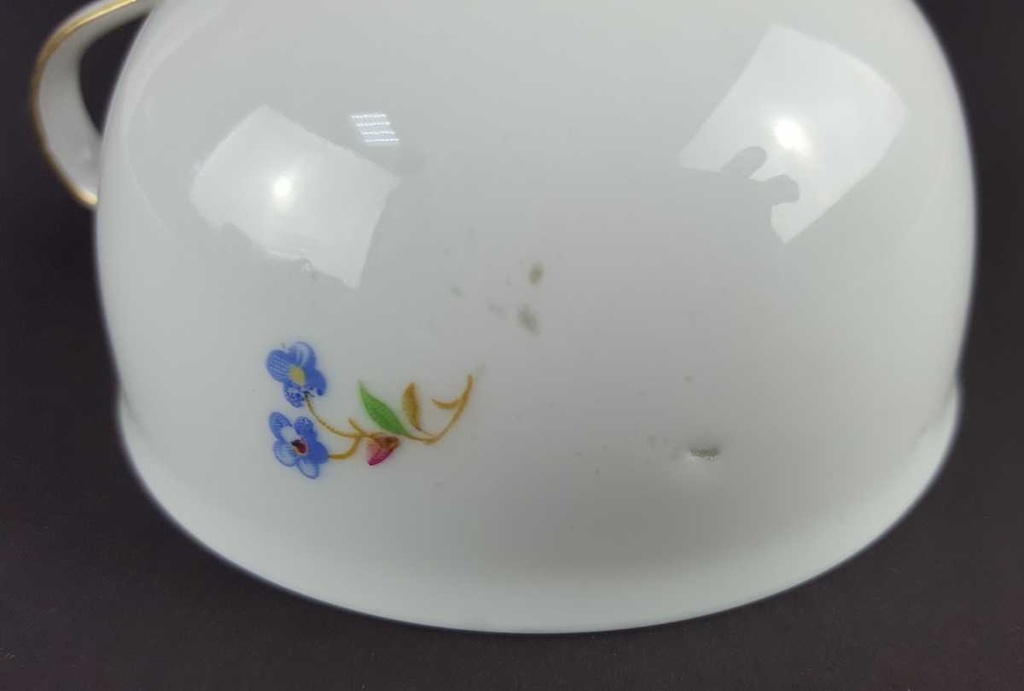 [458139683] Teetasse Tasse Goldrand Schirnding Bavaria Blumendekor Blumen gebraucht - gut Bild 5