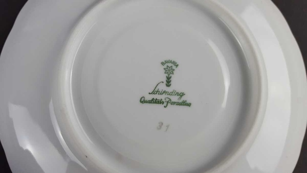 [458139684] Untertasse für Tee Goldrand 14,1 cm Schirnding Bavaria Blumendekor Blumen gebraucht - gut Bild 5