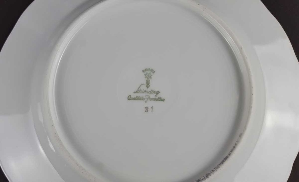 [458139685] Kuchenteller Dessertteller Goldrand 18,9 cm Schirnding Bavaria Blumendekor Blumen gebraucht - gut Bild 4