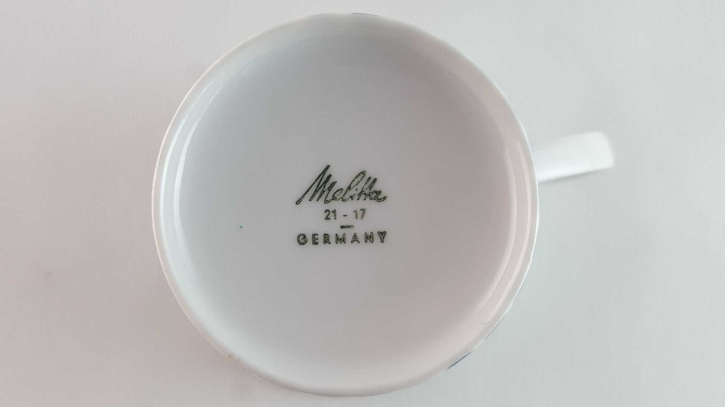 [45813969] Kaffeetasse Tasse Melitta Paris Form 21 blaue Streifen gebraucht - gut Bild 6