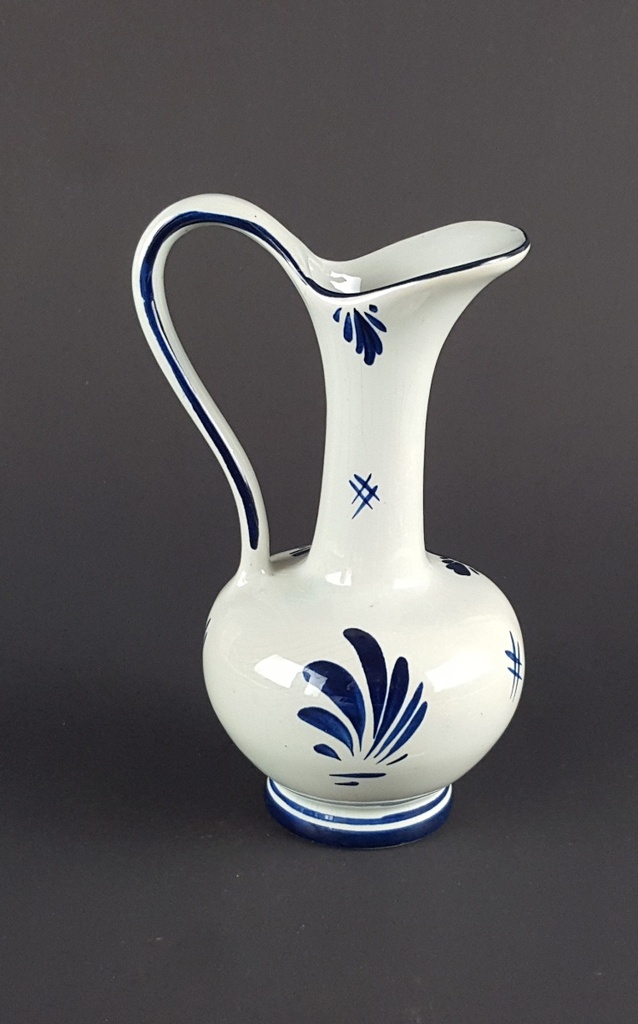 [458139697] König Delfter Blau Keramik Vase mit Henkel Krug H 17 cm Bild 3