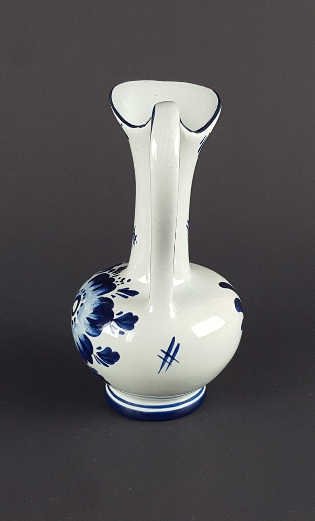 [458139697] König Delfter Blau Keramik Vase mit Henkel Krug H 17 cm Bild 4