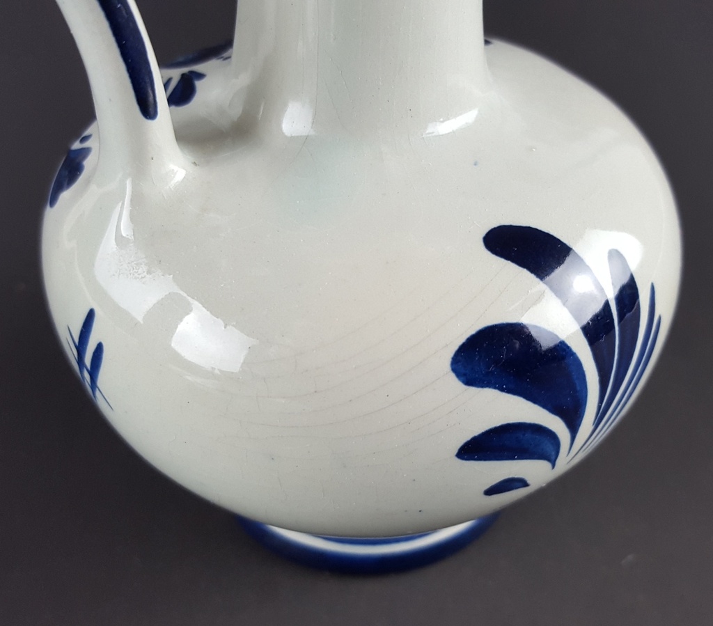 [458139697] König Delfter Blau Keramik Vase mit Henkel Krug H 17 cm Bild 5
