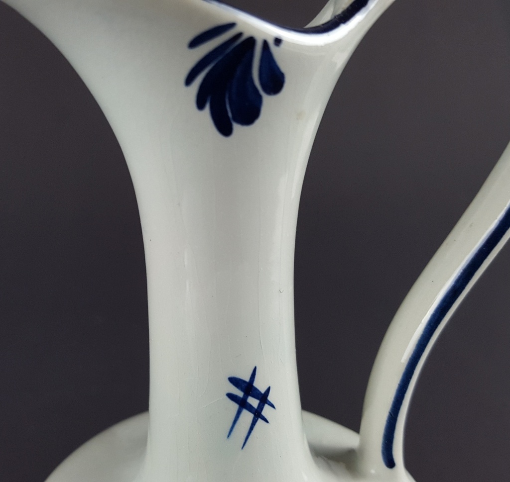 [458139697] König Delfter Blau Keramik Vase mit Henkel Krug H 17 cm Bild 6