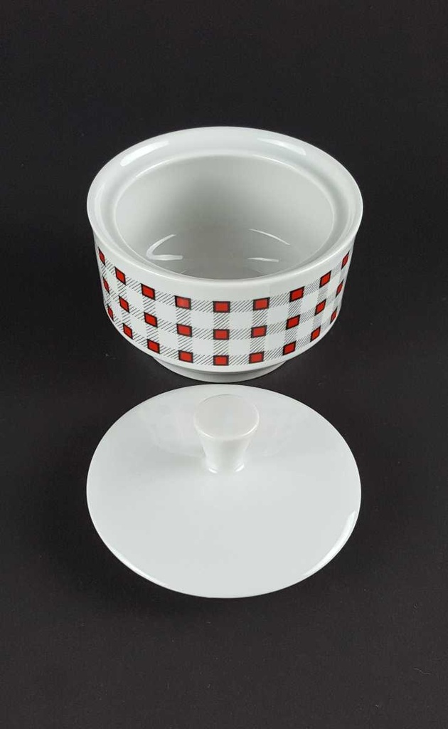 [458139702] Zuckerdose Winterling Kirchenlamitz Karo rot schwarz gebraucht - sehr gut Bild 3
